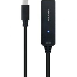 Nano Cable 10.01.1311 Cable Alargador USB Tipo-C 3.2 Macho-Hembra con Amplificador 5m Negro