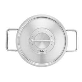 Fissler Pure Olla de Acero Inoxidable 24 cm con Tapa de Metal, Apto para Inducción, Gas, Eléctrico y Cerámica - Ref. 08611424000/0