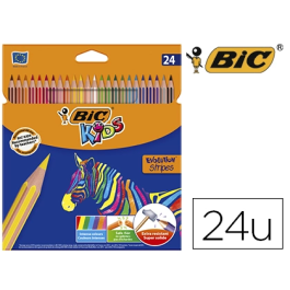 Bic Lápices de Colores Kids Evolution Stripes Estuche Surtido 24 Unidades Precio: 4.49999968. SKU: S8401614
