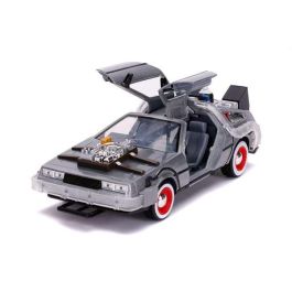 Coche de metal dlorean regreso al futuro iii con luz escala 1:24 30x15x11 cm Coche de metal dlorean regreso al futuro iii con luz escala 1:24 30x15x11 cm