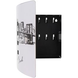 BURG-WÄCHTER 6204/10 Ni Armario para Llaves Skyline NY con Puerta Acero Inoxidable Serigrafiada y Caja Acero Galvanizado Negro Cierre Magnético Ajustable BURG-WÄCHTER 6204/10 Ni Armario para Llaves Skyline NY con Puerta Acero Inoxidable Serigrafiada y Caja Acero Galvanizado Negro Cierre Magnético Ajustable