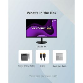 Viewsonic VG2708-4K Monitor PC 27 Pulgadas 4K Ultra HD LED IPS Negro