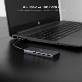 NANOCABLE HUB USB-C/M A 3xUSB-C/H ALUMINIO 10 CM