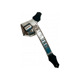 GETM Correa Guitarra Bajo Distressed Vernice Silver Polipiel Nylon Piel Plateado Ajustable