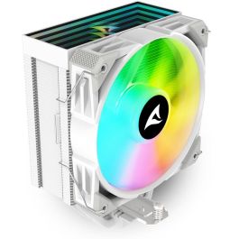 Sharkoon A50 RGB Refrigerador de CPU por Aire con Ventilador RGB 120mm PWM, 5 Tubos de Calor Cobre, 230W TDP y Espejo Infinito Blanco