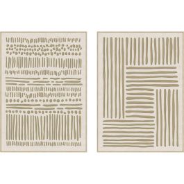 DKD Home Decor Cuadro de Pared Decorativo Moderno Urban Tonos Blanco Beige 103x143x4.5 cm en Lienzo y PS (Set de 2)