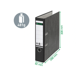 Leitz Archivador de Palanca A4 Lomo 80mm Negro Cartón Reciclado