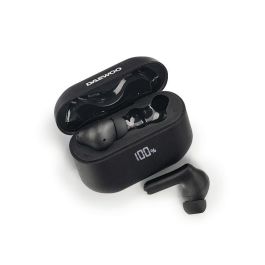 Daewoo Auriculares TWS Inalámbricos Bluetooth 5.4 Negro, Cancelación Activa de Ruido (ANC) y ENC, Pantalla Nivel de Carga, 35mAh auricular, 450mAh estuche