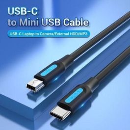 Vention COWBH Cable de Datos USB 2.0 Tipo-C Macho a MiniUSB Macho, Transferencia 480Mbps, Carga 10W, 2 metros, Color Negro Vention COWBH Cable de Datos USB 2.0 Tipo-C Macho a MiniUSB Macho, Transferencia 480Mbps, Carga 10W, 2 metros, Color Negro