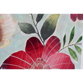 DKD Home Decor Decoracion Pared Multicolor Cristal Lienzo Flores 4 x 120 x 80 cm