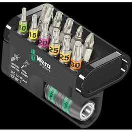 Wera 05057435001 Bit-Check 12 Wood Juego de puntas Torx HF y Pozidriv 1/4" con 11 piezas y estuche