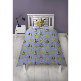 Pokemon Juego de Cama Reversible Pikachu y Eevee Microfibra Funda Nórdica 140x200 cm + Funda Almohada 63x63 cm
