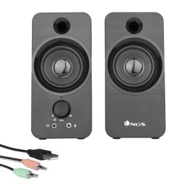 NGS SB 350 Altavoz PC Estéreo 12W con Alimentación USB, Entrada Jack 3.5mm, Micrófono y Salida Auriculares, Plug & Play