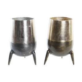 Jarron Moderno DKD Home Decor Dorado Plateado 15.5 x 26 x 15.5 cm (2 Unidades) Precio: 90.88999942. SKU: S3038757