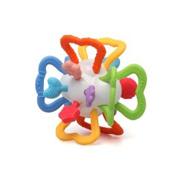 KioKids Mordedor Sensorial Bola para Bebés, Alivia Encías, Estimula Sentidos, ABS y TPE, Multicolor, +4 Meses