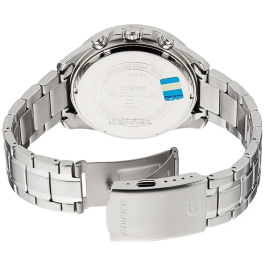 Casio EFR-552D-1A2VUEF Reloj Hombre Cuarzo Acero Brazalete Plata Esfera Negra y Azul Cronómetro Sumergible 10 ATM