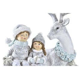 DKD Home Decor Figura de Navidad Reno Moderna de Resina Gris y Blanco 11x16x17 cm DKD Home Decor Figura de Navidad Reno Moderna de Resina Gris y Blanco 11x16x17 cm