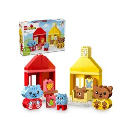 LEGO 10414 DUPLO My First: Mis Rituales Diarios - Hora de Comer y Dormir, Juguete Social con 4 Figuras de Animales