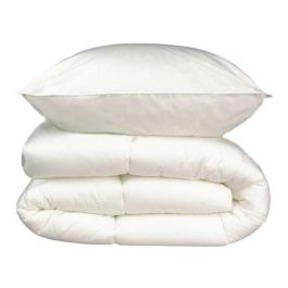 Paquete de ropa de cama de microfibra - 1 edredón cálido 140x200 cm + 1 almohada 60x60 cm blanco Precio: 39.49999988. SKU: S7153372