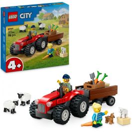 Lego City Juego de Construcción Tractor Rojo con Remolque y Oveja, para 4+ años