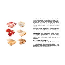 Quttin Picadora de Carne con Manivela 13.5 cm Ancho x 23.8 cm Alto x 13.5 cm Largo