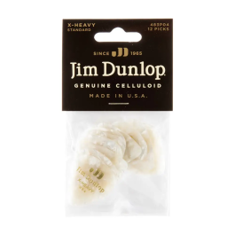 Dunlop Púas Guitarra Genuine Celluloid Blanco Perlado X Heavy - Pack 12