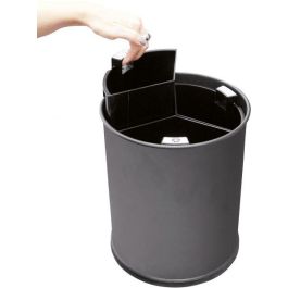 PROBBAX - WB-1252-BLA - Papelera de separación de residuos con recipientes separadores negros - 13 L de capacidad - 25,5 cm Ø x 30,8 cm - Negro
