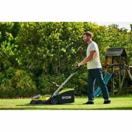 Ryobi Cortacésped Híbrido Inalámbrico Ø 37 cm con 2 baterías LithiumPlus 36V 5.0 Ah, Mulching y Recolección 45L, Negro/Verde