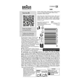 Braun BRA8700216051330 Cabezal de afeitado Series 5 y 6, 3 cuchillas flexibles, 100% fabricado en Alemania