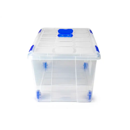 Plasticforte Contenedor Plástico N 7 Transparente con Tapa 61L 73x41x32 cm Ordenación Duradera y Funcional