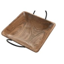 DKD Home Decor Centro Mesa Vintage Marron Negro Set de 3 36 x 9 x 38 cm