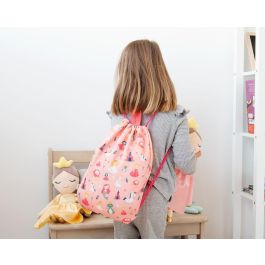 KioKids Bolsa de Almuerzo Rosa de Algodón y Poliéster para Guardería y Colegio, 5 Litros