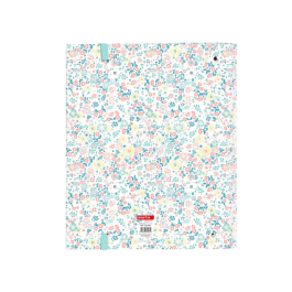 Safta Carpeta con Recambio DIN A4 Cuadro 5 mm con Goma y Separadores Moos Fiori