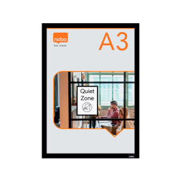 Nobo Marco Porta Anuncios Magnético Autoadhesivo DIN A3, Negro, Pack 2 Unidades