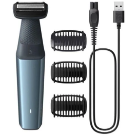 Philips Bodygroom Series 3000 BG3027/ Recortador Corporal, Batería, 3 Accesorios, Uso en Seco y Húmedo, 60min Uso