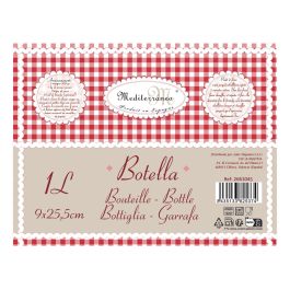 Mediterraneo Botella Vidrio Agua 1L con Tapa 9x25.5 cm (12 Unidades)