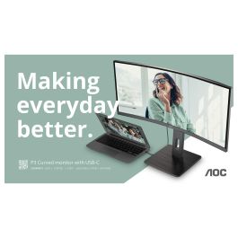 AOC CU34P3CV 86,4cm/34" 3440x1440 UltraWide QHD VA 1ms 100Hz HDMI DisplayPort USB-C USB-Hub RJ45 KVM VESA