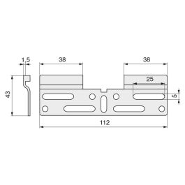 Herrajes Alk Colgador Doble Rectangular 115x45 E36