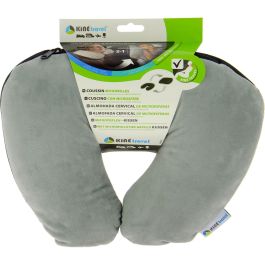 KINE TRAVEL Cojín 2 en 1 Nuca/Almohada Extra 37x29x10 cm - Aprobado Fisioterapeuta Espalda - Microperlas y Tela Cómoda
