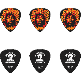 DUNLOP 8006 Caja 6 Púas Signature Jimmy Hendrix Voodoo Fire