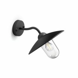 Philips Aplique de pared descendente para exteriores Hammock Negro L30cm IP44. Diseño retro, aluminio y difusor de vidrio