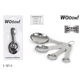 Wooow Set de 4 Cucharas Medidoras de Acero Inoxidable, 22 cm Largo x 9 cm Ancho x 2 cm Alto (36 Unidades) Precio: 27.59000013. SKU: S2211802