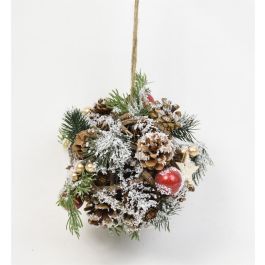 DKD Home Decor Bola Decoración Navidad Tradicional Rojo Natural Piñas 15 x 15 x 15 cm (2 Unidades) Precio: 13.50000025. SKU: B1JER6HWKA