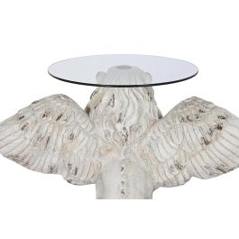 DKD Home Decor Mesita Auxiliar Neoclasico Gris Magnesia Cristal 62 x 61 x 96 cm