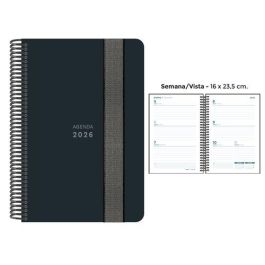 Agenda Anual (2026) Senfort Unicolor Espiral Tapa Pp Con Goma 160X235 S/V Negro Precio: 12.50000059. SKU: B18264Z5DW