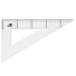 Liderpapel Cartabón 25 cm Plástico Cristal Transparente Biselado Graduado