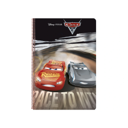 Safta Cuaderno espiral folio 80 h 60 gr cuadro 4 mm tapa extradura Cars 3