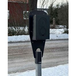 Next Green Soporte Cargador Poleplate 225 Z para Tubo 60mm, Compatible Zaptec PRO/GO, Garo Entity PRO, Acero Sueco