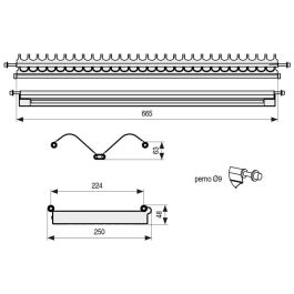 Herrajes Alk M700 Escurreplatos y Vasos Eco Eire Acero Inoxidable 201 con Bandeja Recogeagua y Pivote Mueble 10mm Muelle