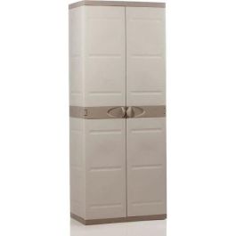 TITANIO PLASTIKEN Armario alto con 2 puertas con estantes 70 x 44 x 176 cm Beige y gris pardo TITANIO Gama interior y exterior Precio: 150.49999965. SKU: B15CYT8J4H